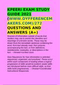 KPEERI EXAM STUDY GUIDE 2021 (WWW.DYFFERENCEMAKERS.COM)/272 QUESTIONS AND ANSWERS (A+)