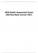 HESI Health Assessment Exam 2023Test Bank Correct 100%