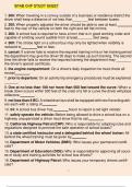 SPAB CHP Study Sheet 1. 300: When traveling in a convoy outside of a business or residence district the driver shall keep a distance of not less than _______ feet between buses. 2. 200: When properly adjusted the driver should be able to see at least ____