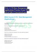 WGU C170 Data Management   Applications Practice Exam With  Solved Q&A Guaranteed pass    