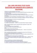 QAL LAWS AND REGS STUDY GUIDE  QUESTIONS AND ANSWERS WITH COMPLETE  SOLUTIONS.