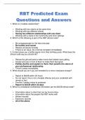 RBT PREDICTED EXAM Questions and Answers