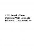 ABSI Practice Exam Questions With Complete Solutions | Latest Rated A+