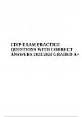 CDIP EXAM PRACTICE QUESTIONS WITH CORRECT ANSWERS 2023/2024 GRADED A+