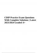 CDIP Practice Exam Questions With Complete Solutions | Latest 2023/2024 Graded A+