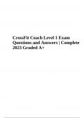 Crossfit Level 1 Exam Questions with Correct Answers | Complete Latest 2023/2024 and CrossFit Coach Level 1 Exam Questions and Answers | Complete 2023 Graded A+