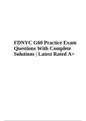 FDNYC G60 Practice Exam Questions With Complete Solutions | Latest Rated A+