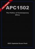 APC1502 Updated Exam Pack (2024) Oct/Nov - The Politics Of Contemporary Africa[A+]