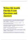 Webce life health Florida Exam Questions and Answers 