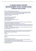 FLORIDA BASIC DRIVER IMPROVEMENT STUDY GUIDE EXAM UPDATE SOLUTION