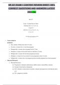 NR 327 Exam 1 Content Review Sheet Researched .