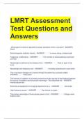 Bundle For LMRT Exam Questions with All Correct Answers
