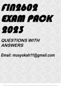 FIN2602 EXAM PACK 2023