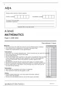 A-level MATHEMATICS BEST RATING Paper 2 JUNE 2022