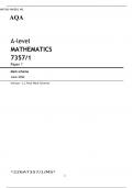 AQA A-level MATHEMATICS 7357/1 Paper 1 FINAL BEST RATINGMark scheme June 2022 Version: 1.1 Final Mark Scheme