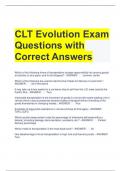 CLT Evolution Exam Questions with Correct Answers 