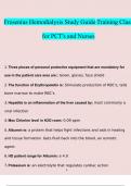 Study Guide for Fresenius Hemodialysis training class for PCT's and nurses. questions verified with 100% correct answers