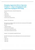 Pumping Apparatus Driver Operator Chapter 1 - | Questions and Answers with complete solution