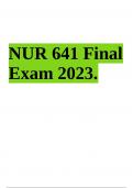 NUR 641 Final Exam 2023