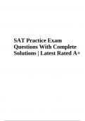 SAT Practice Questions With Correct Answers Latest 2023/2024 Rated A+