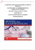 Ball: Seidel’s Guide to Physical Examination, 10th Edition Test Bank
