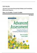 Test Bank - Advanced Assessment: Interpreting Findings and Formulating Differential Diagnoses, 4th Edition (Goolsby, 2019), Chapter 1-22 | All Chapters