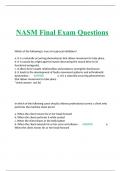 NASM Final Exam Questions