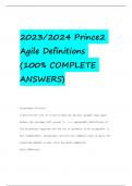 2023/2024 Prince2 Agile Definitions (100% COMPLETE ANSWERS)