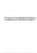 ATC Exam Questions and Answers Verified Answers 2023/2024 (Graded A+)