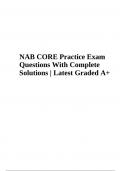 NAB CORE Final Exam Questions With Complete Solutions (Latest Graded A+)