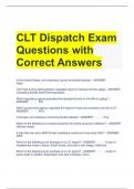 CLT Dispatch Exam Questions with Correct Answers 