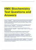 HMX Biochemistry Test Questions and Answers 