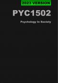 PYC1502 Updated Exam Pack (2024) Oct/Nov - Psychology In Society