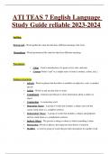 ATI TEAS 7 English Language Study Guide reliable 2023-2024