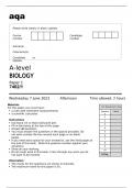 aqa A-level BIOLOGY Paper 1(7402/1) JUNE 2023 QUESTION  PAPER