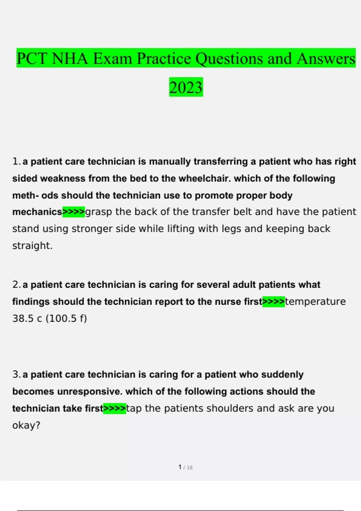 SOLVED: Question 3 A patient has a temperature of 38.5 °C. What is