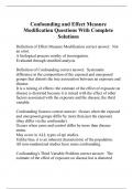 Confounding and Effect Measure Modification Questions With Complete Solutions