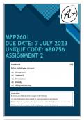 MFP2601 Assignment 2 (QUALITY ANSWERS) 2023 - DUE 7 July 2023 100% TRUSTED workings, explanations and solutions.