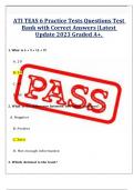 ATI TEAS 6 Practice Tests Questions Test Bank with Correct Answers |Latest  Update 2023 Graded A+. 