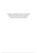 FAMILY NURSE PRACTITIONER CERTIFICATION INTENSIVE PRACTICE QUESTIONS WITH ANSWERS