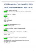 ACLS Pharmacology Test (Latest 2023 - 2024) Actual Questions and Answers 100% Correct
