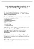 MKTG 3340 Orosy SMU Exam 2 (2 part) Questions With Complete Solutions