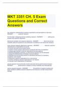 MKT 3351 CH. 5 Exam Questions and Correct Answers 