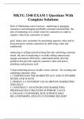 MKTG 3340 EXAM 1 Questions With Complete Solutions