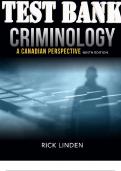 TEST BANK for Criminology: A Canadian Perspective 9th Edition. by Linden. ISBN 9780176831301.