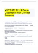 MKT 3351 CH. 3 Exam Questions with Correct Answers 