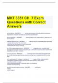 MKT 3351 CH. 7 Exam Questions with Correct Answers 