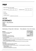 aqa GCSE ECONOMICS  Paper 1 How Markets Work  (8136/1) MAY 2023 QUESTION PAPER