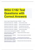 WGU C182 Test Questions with Correct Answers 