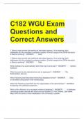 C182 WGU Exam Questions and Correct Answers 